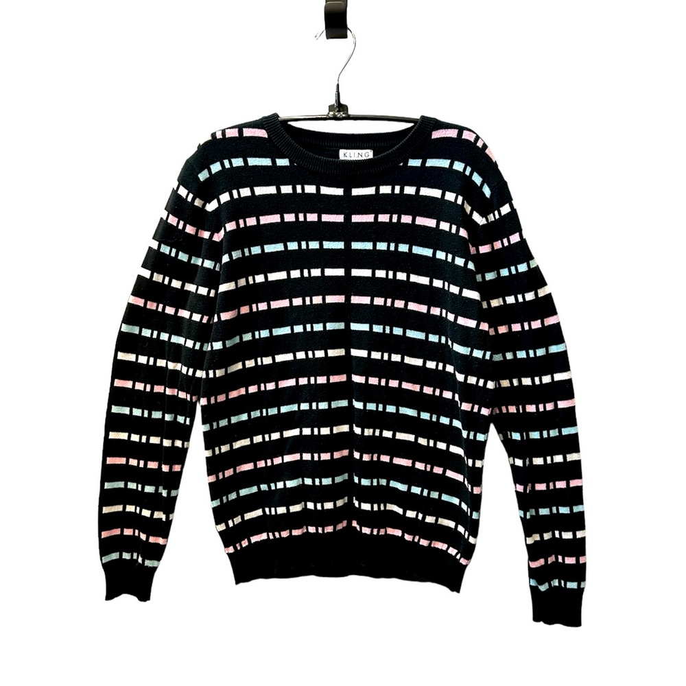 KLING Black, White, and Pastels Crew Neck Long Sleeve Sweater